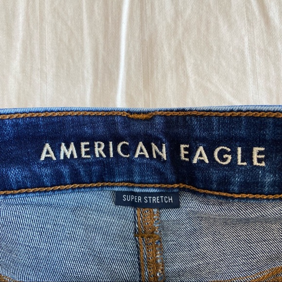 AE Super Stretch High Waisted Denim Short Short - Picture 3 of 4